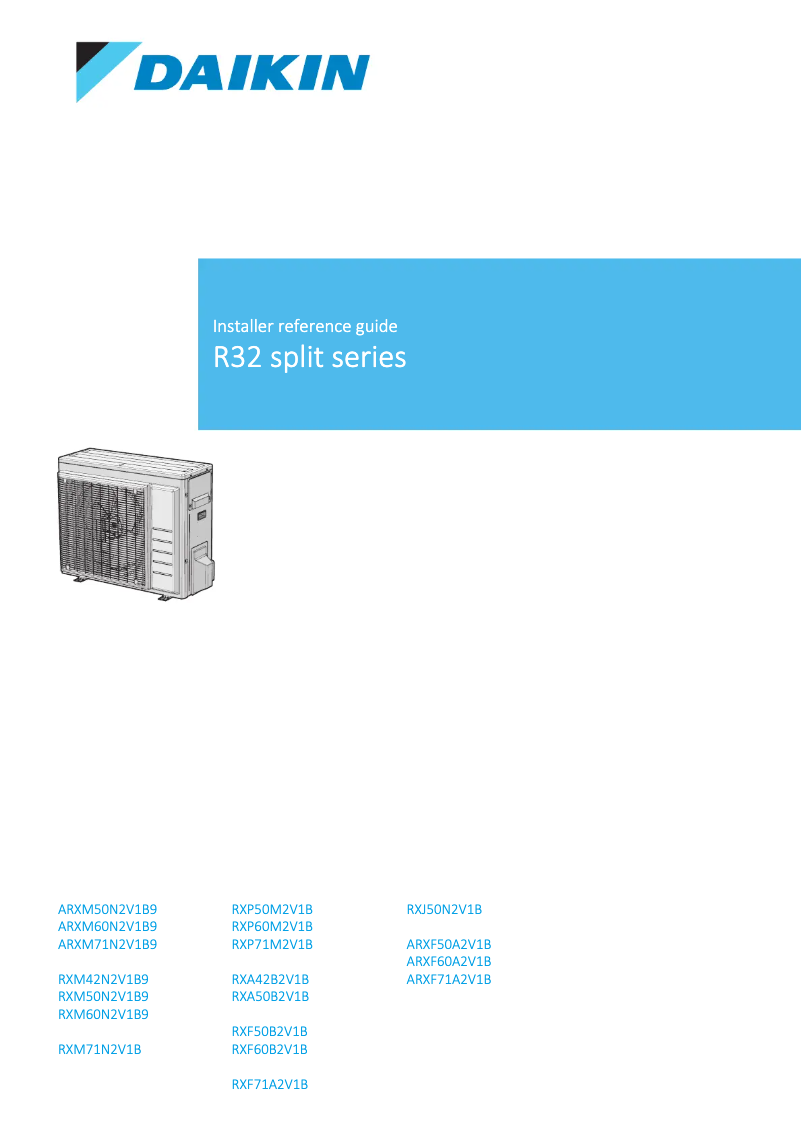 Page n°1 - Manuel utilisateur Daikin RXM71N2V1B