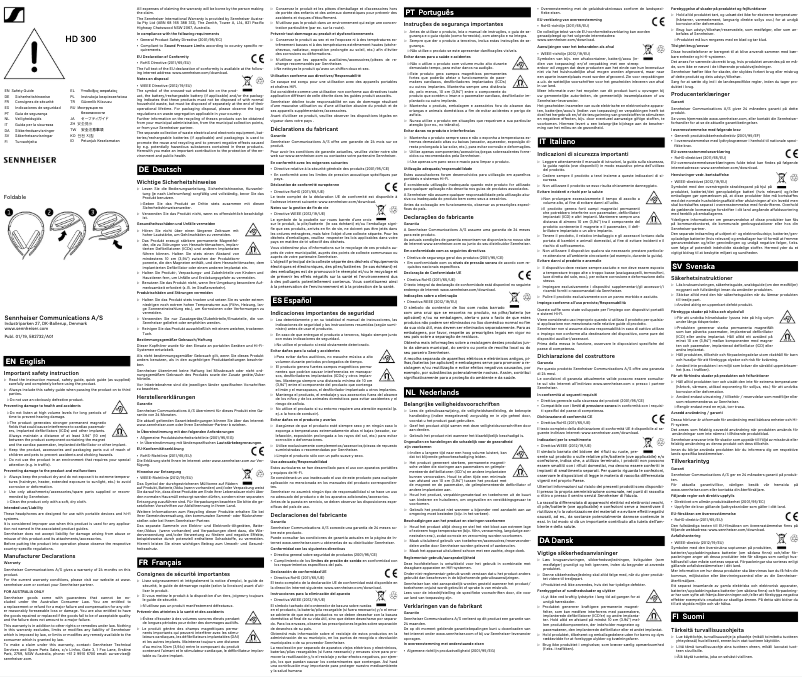 Page 1 de la notice Manuel utilisateur Sennheiser HD 300