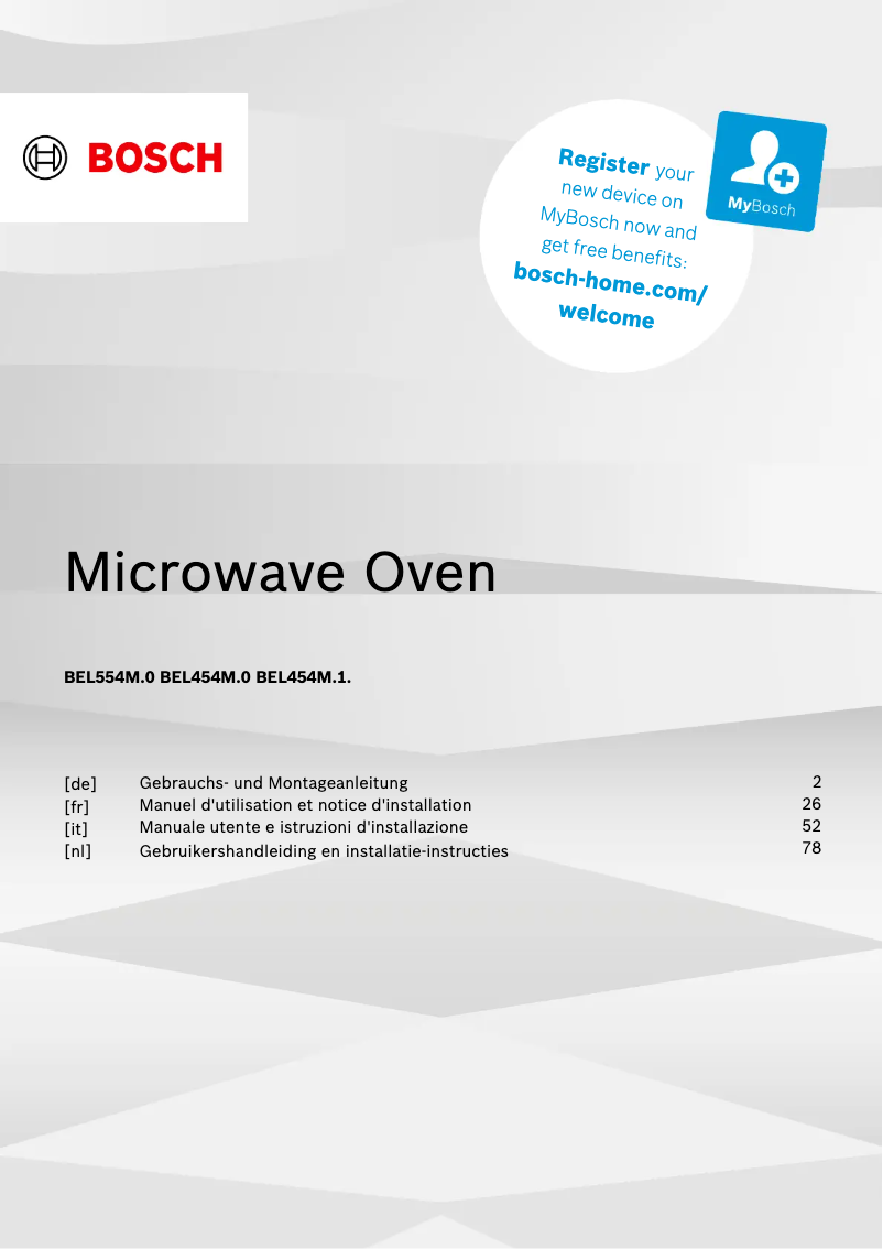 First page image of the manual for BEL554MS0