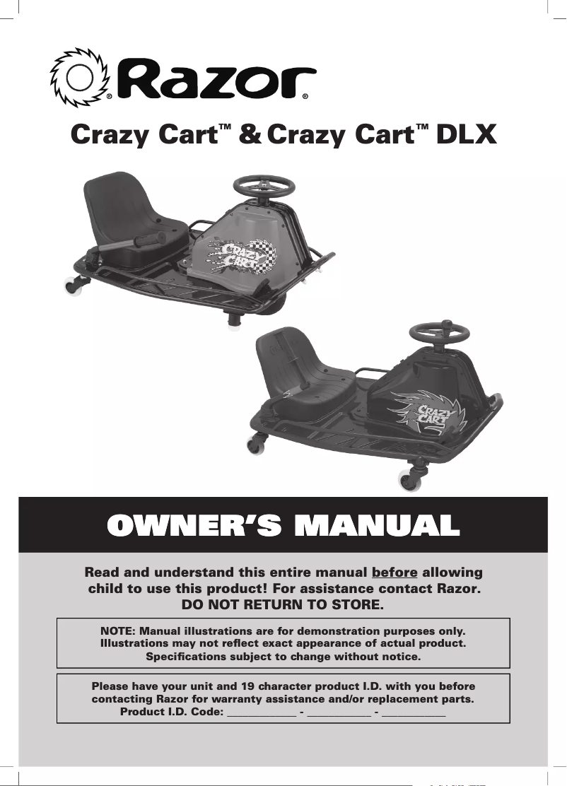 Image de la première page du manuel de l'appareil Crazy Cart DLX