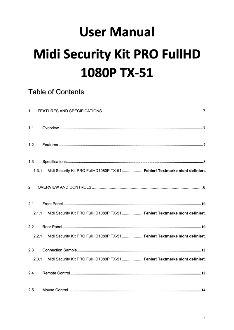 Image de la première page du manuel de l'appareil TX-51