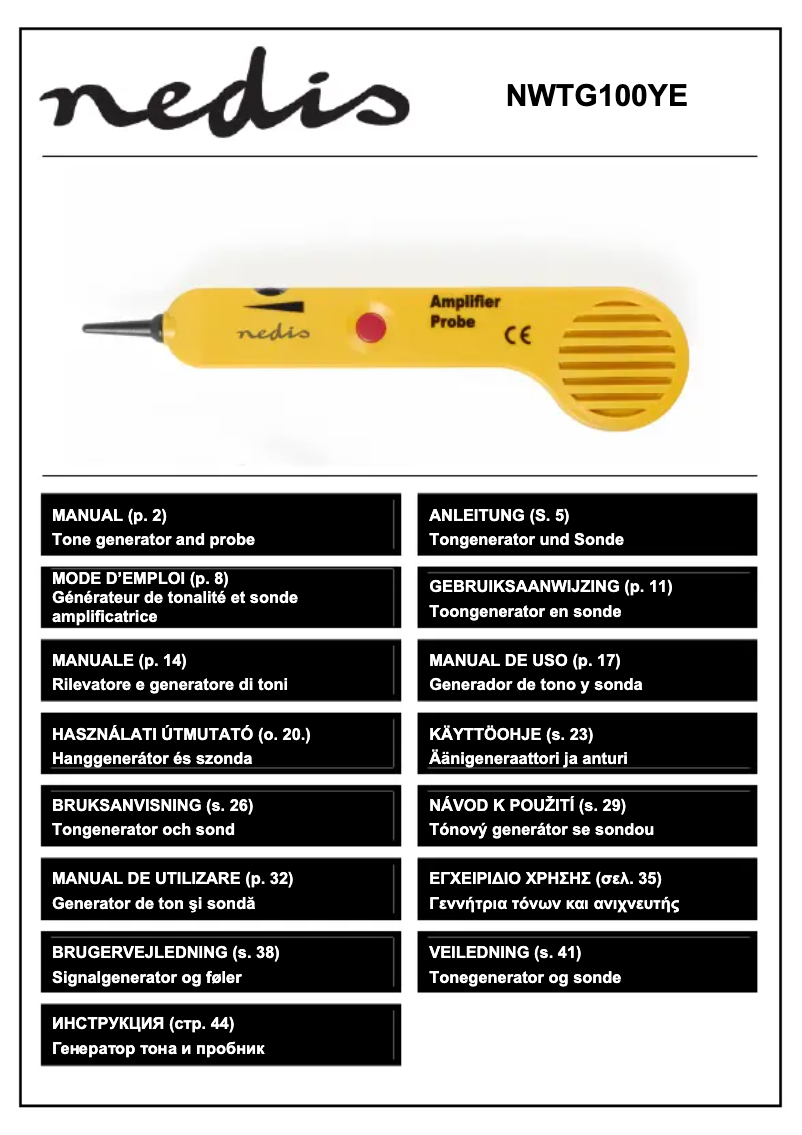 Page n°1 - Manuel utilisateur Nedis NWTG100YE