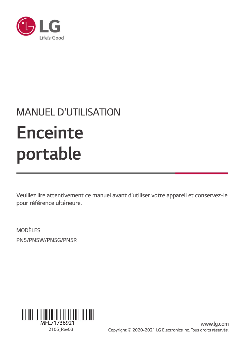 Image de la première page du manuel de l'appareil PN5