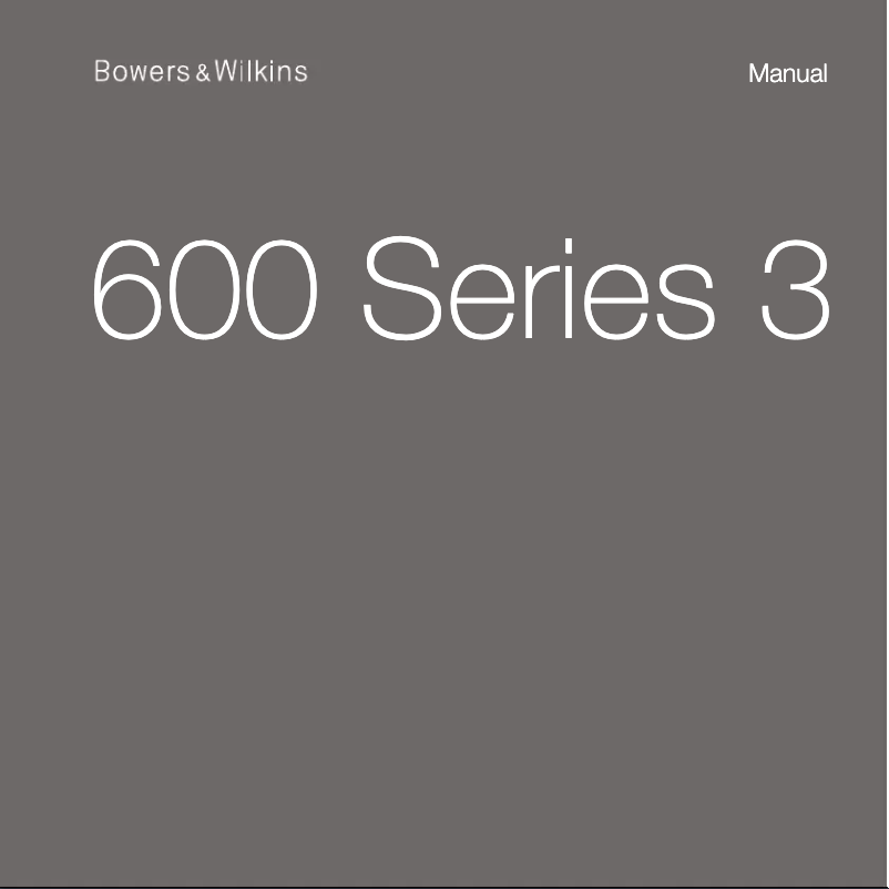 Página 1 del manual Manual de usuario Bowers & Wilkins 607 S3