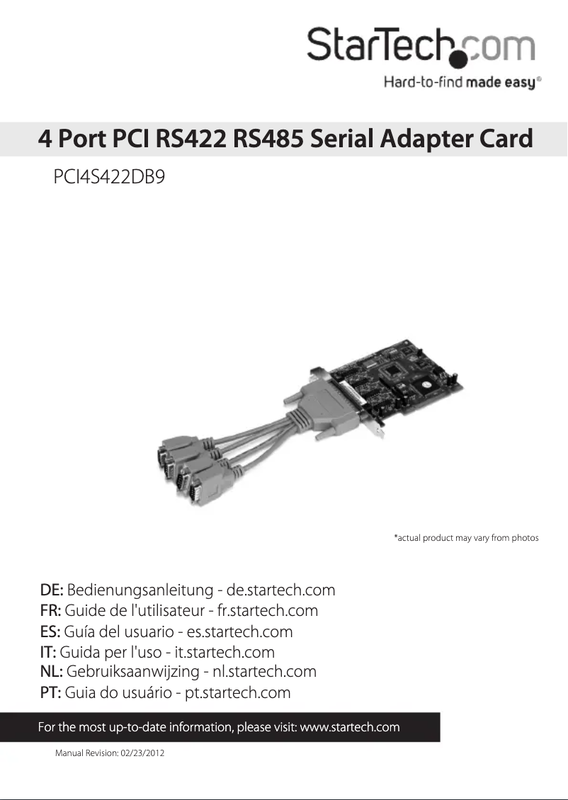 Página 1 del manual Manual de usuario StarTech.com PCI4S422DB9