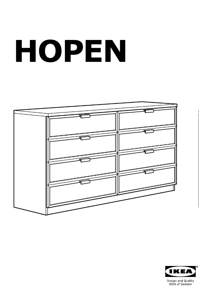 Page 1 de la notice Manuel utilisateur Ikea HOPEN (8 drawers)