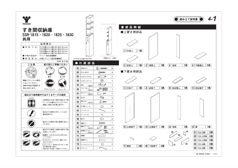 Image de la première page du manuel de l'appareil SSR-1825