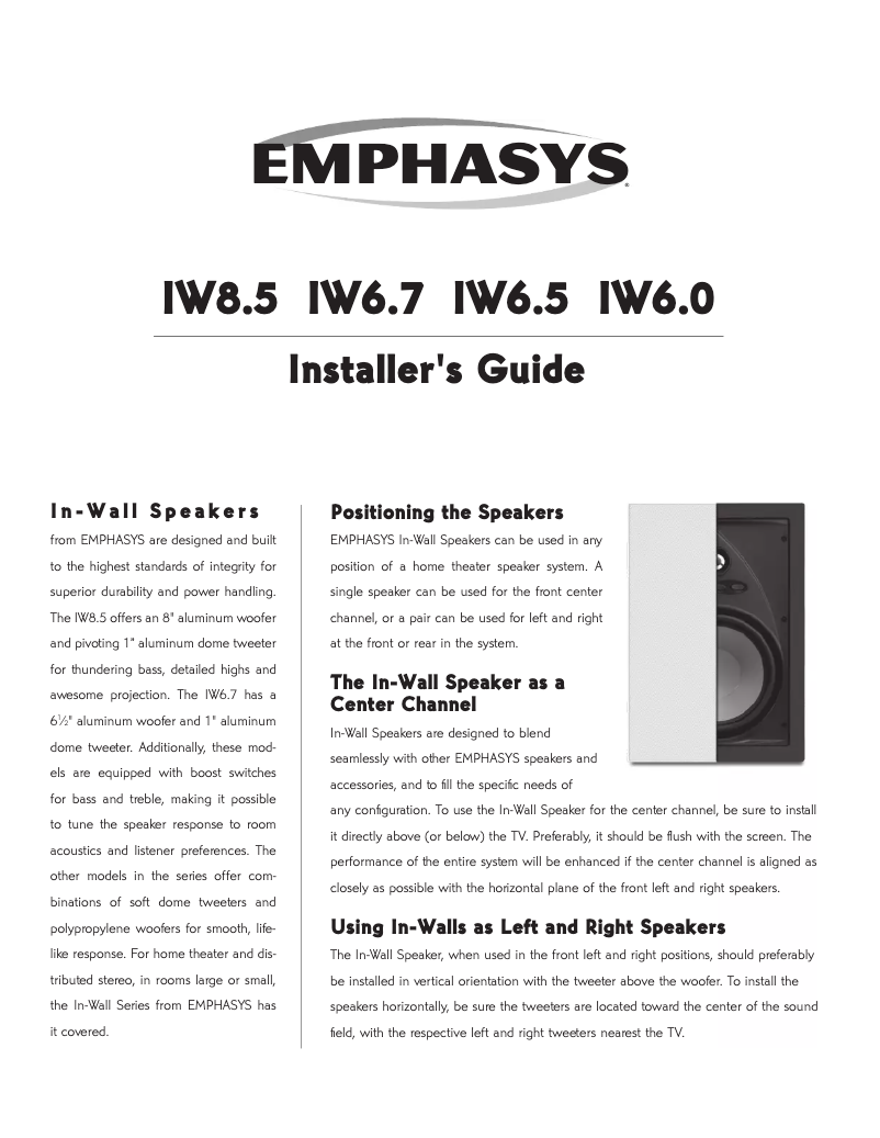 Página 1 del manual Manual de usuario Emphasys IW8.5