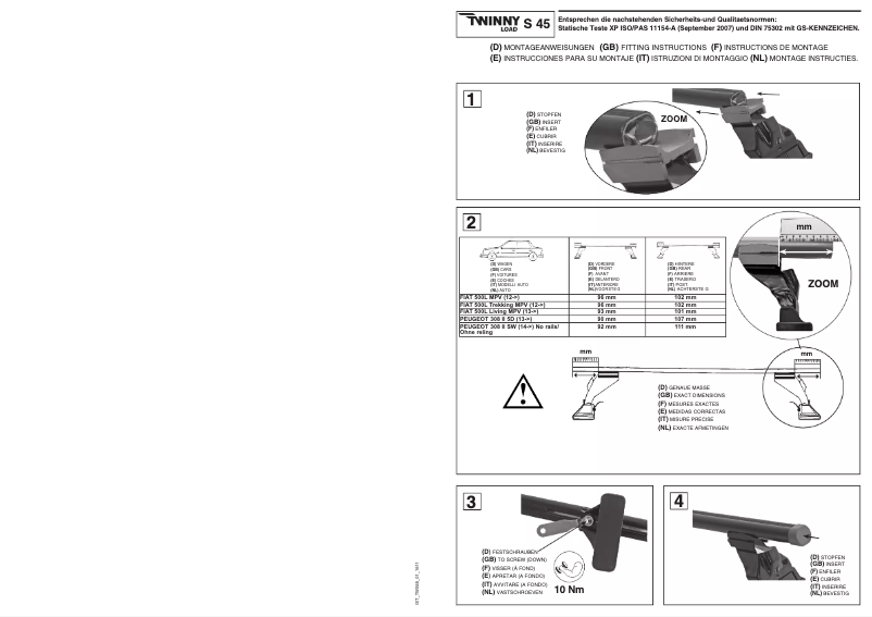 Page 1 de la notice Manuel utilisateur Twinny Load S 45