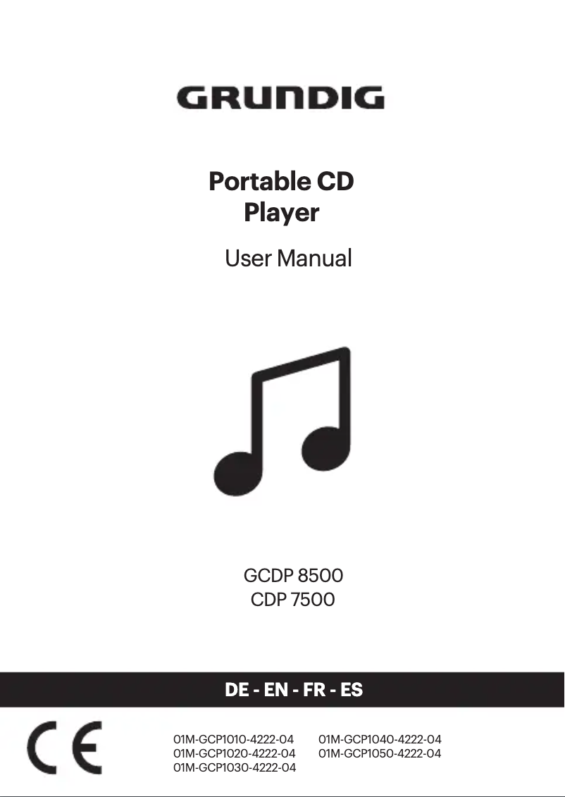 Page 1 de la notice Manuel utilisateur Grundig GCDP 8500