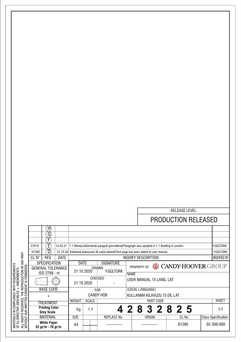 Image de la première page du manuel de l'appareil CHW6LBX