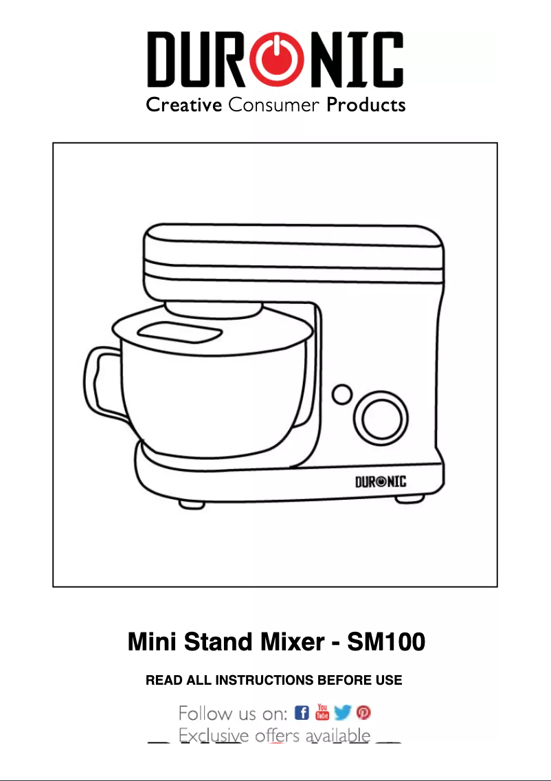 Page 1 de la notice Manuel utilisateur Duronic SM100