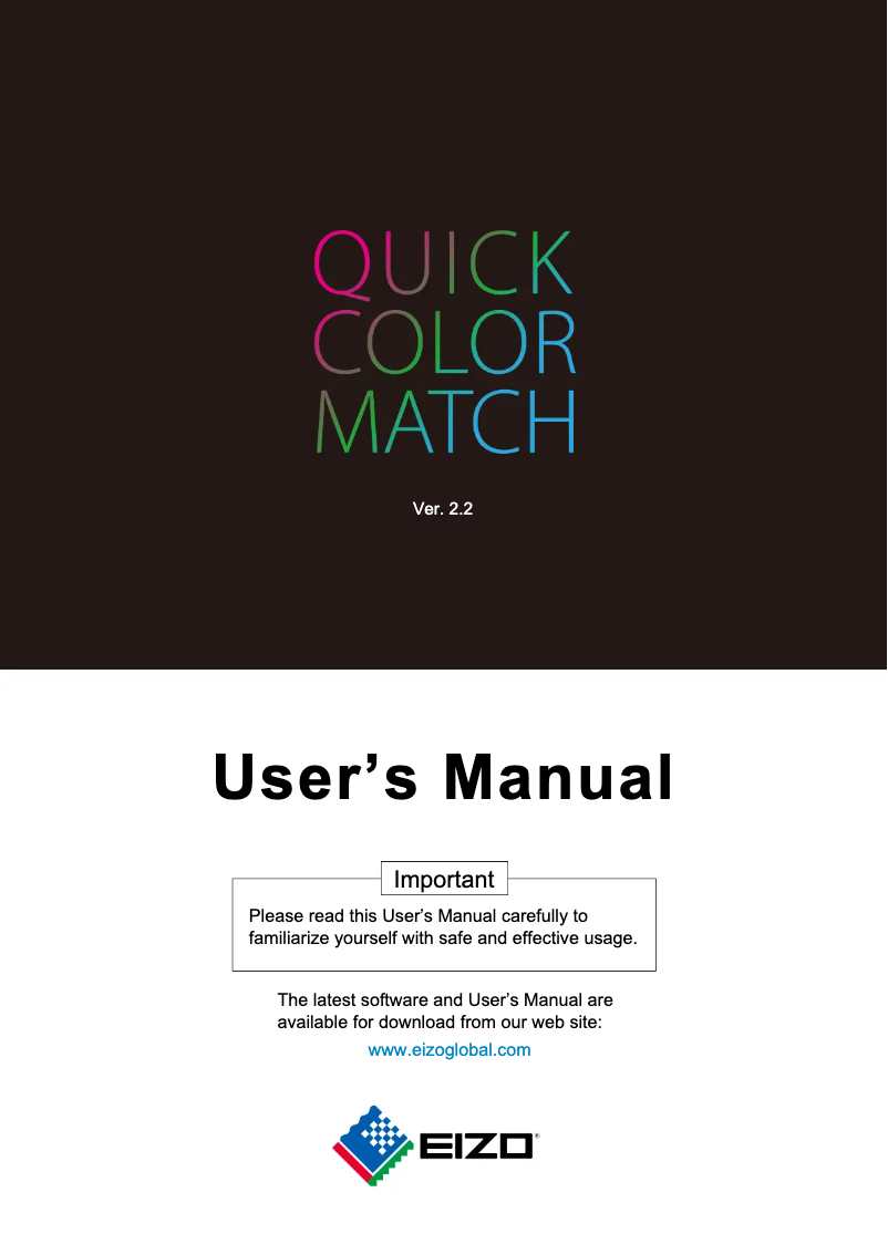 Page n°1 - Manuel utilisateur Eizo ColorEdge CS2731