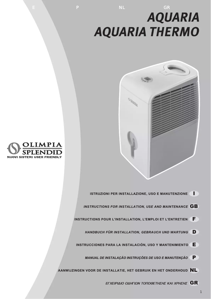 Página 1 del manual Manual de usuario Olimpia Splendid Aquaria Thermo