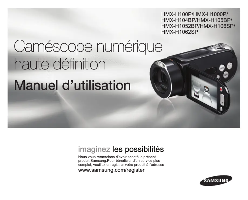 Image de la première page du manuel de l'appareil HMX-H106SP