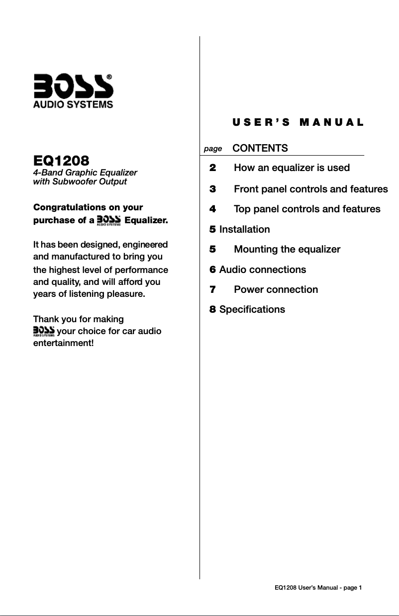 Image de la première page du manuel de l'appareil EQ1208