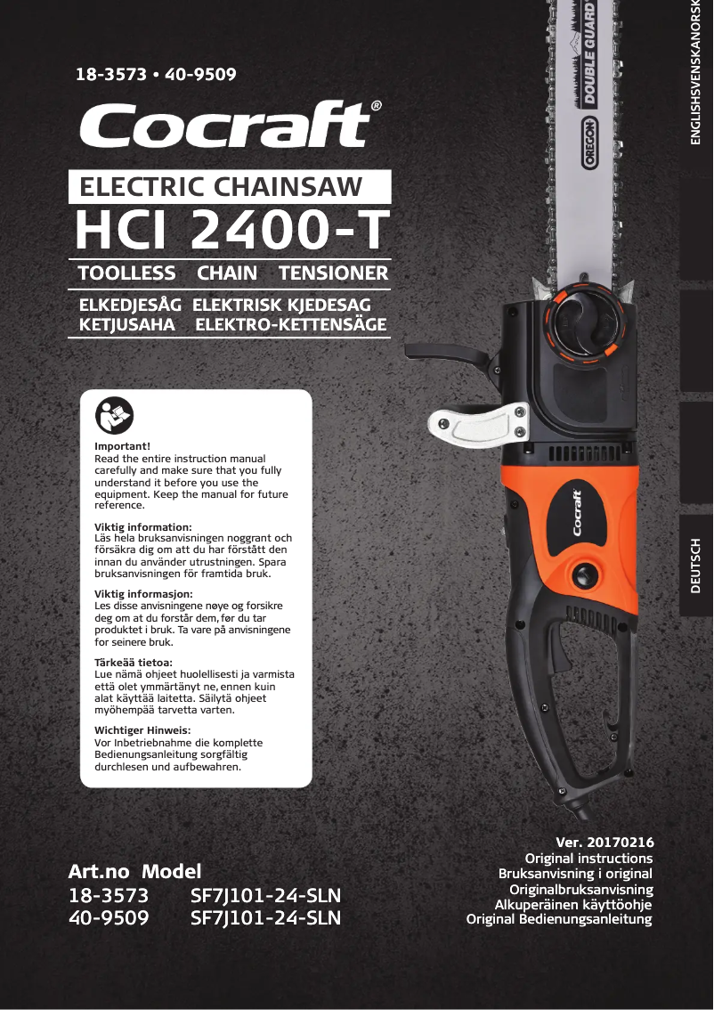 Page n°1 - Manuel utilisateur Cocraft HCI 2400-T