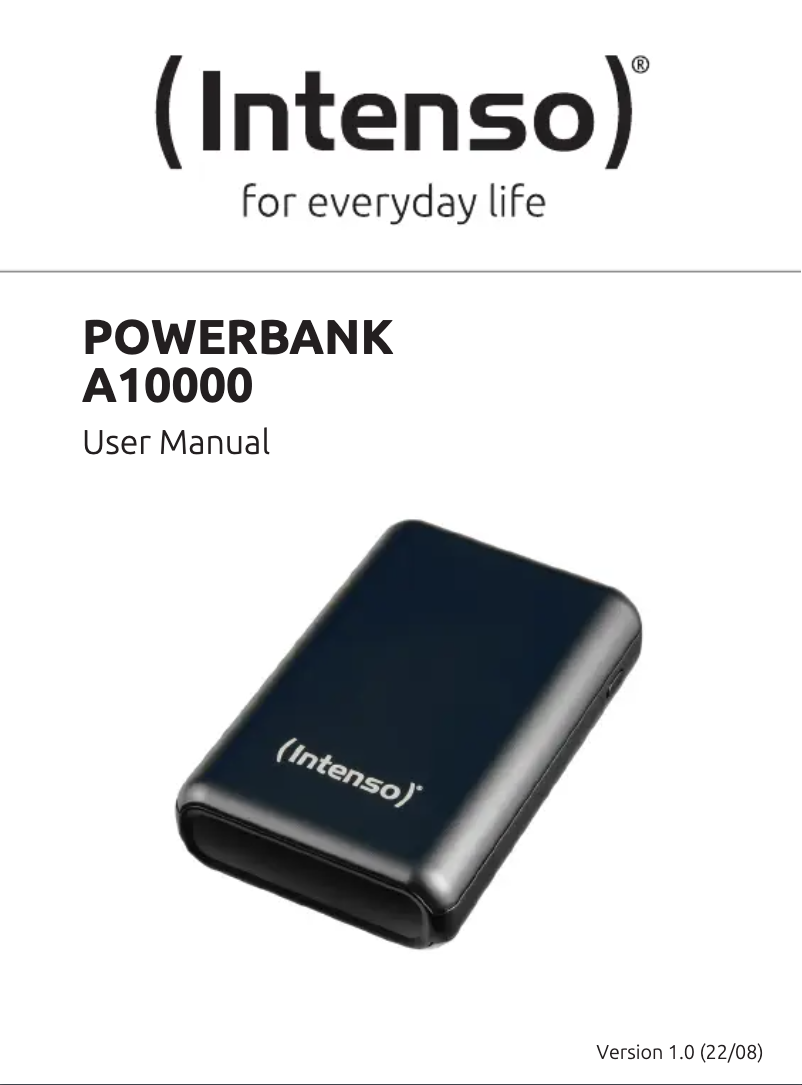 Page 1 de la notice Manuel utilisateur Intenso A10000