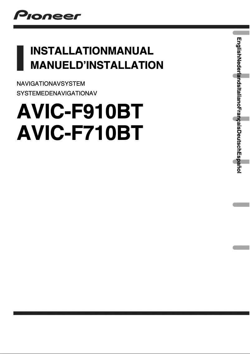 Image de la première page du manuel de l'appareil AVIC-F710BT