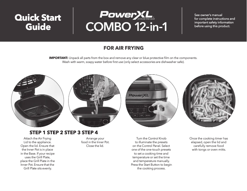 Image de la première page du manuel de l'appareil Grill Air Fryer Combo 12-in-1 MFC-AF-6