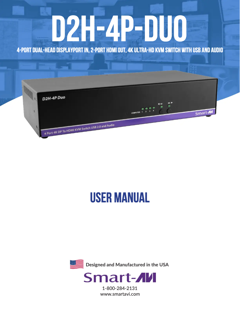 Page n°1 - Manuel utilisateur Smart-AVI D2H-4P-DUO-S
