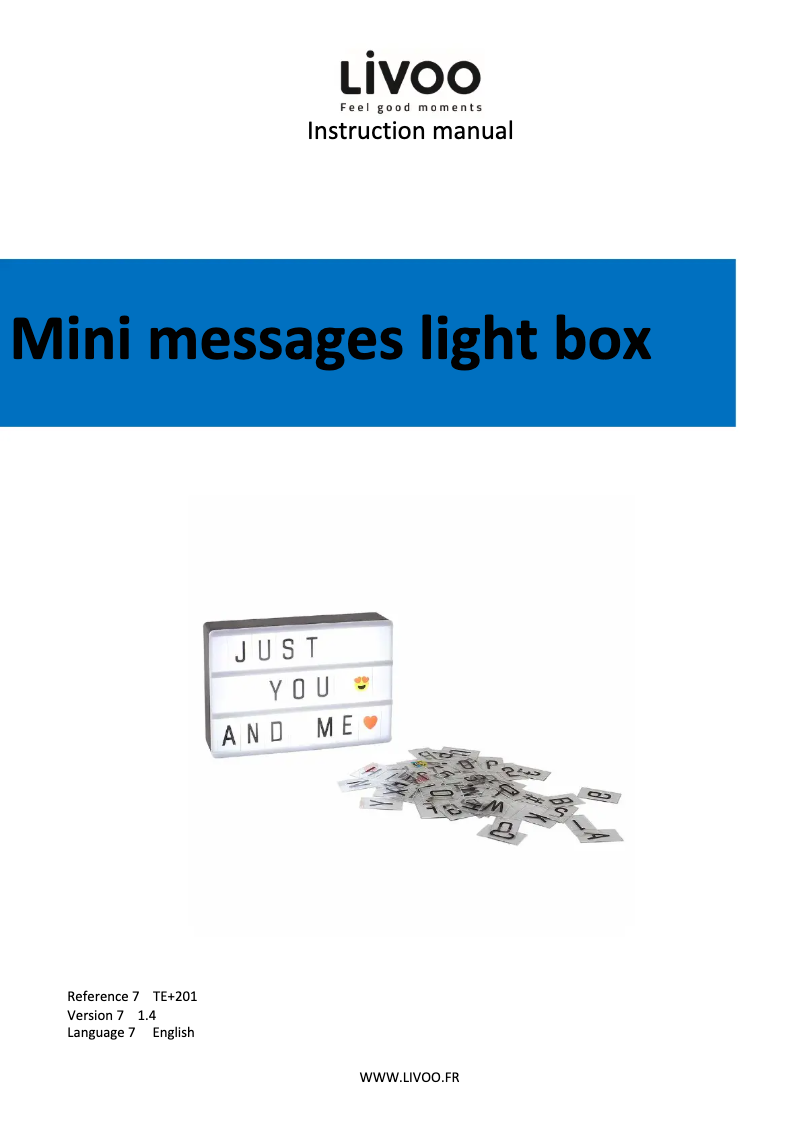 Página 1 del manual Manual de usuario Livoo TEA201