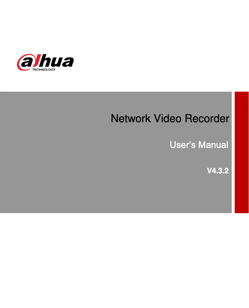 Page 1 de la notice Manuel utilisateur Dahua Technology Lite NVR4104HS-W-S2
