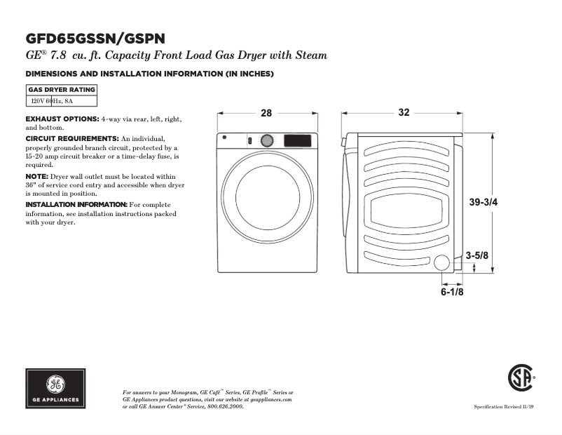 Image de la première page du manuel de l'appareil GFD65GSSNWW