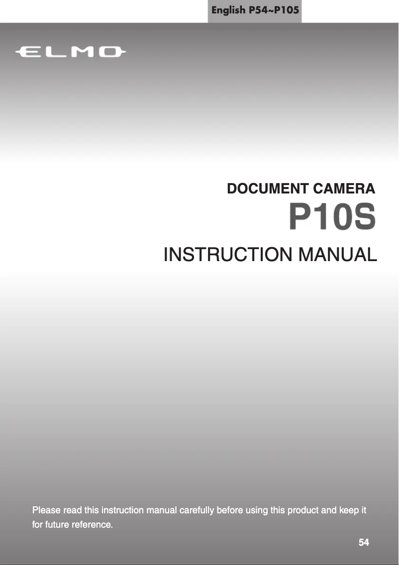 Image de la première page du manuel de l'appareil P10S