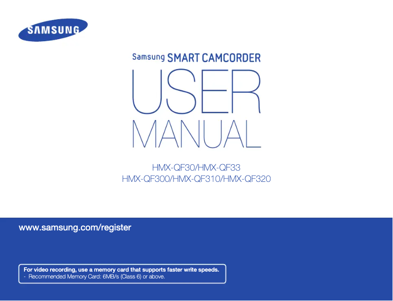 Page 1 de la notice Manuel utilisateur Samsung HMX-QF300