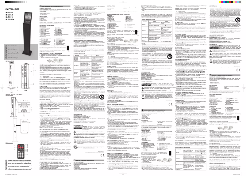 Page 1 de la notice Manuel utilisateur Muse M-1200 US