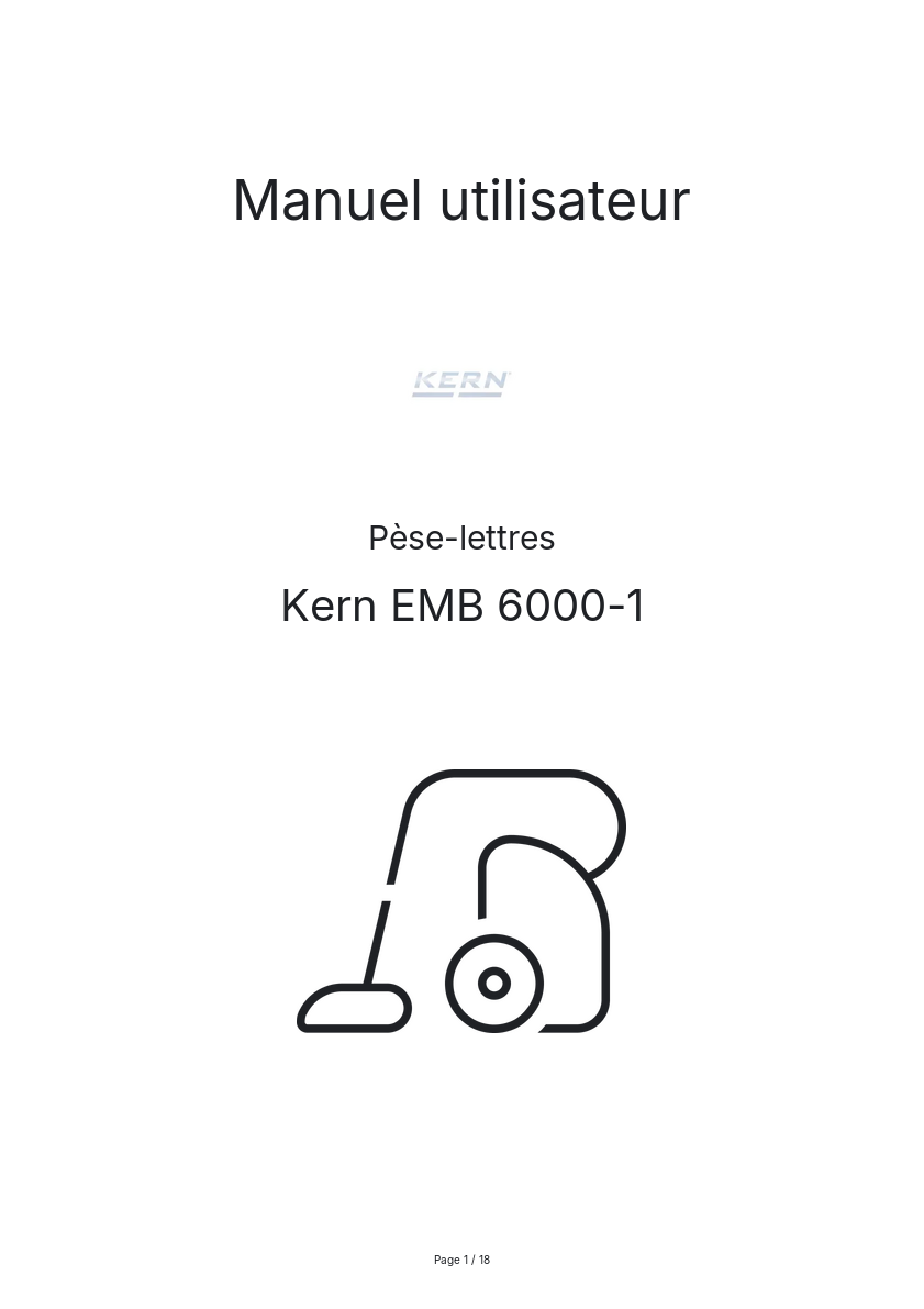 Image de la première page du manuel de l'appareil EMB 6000-1