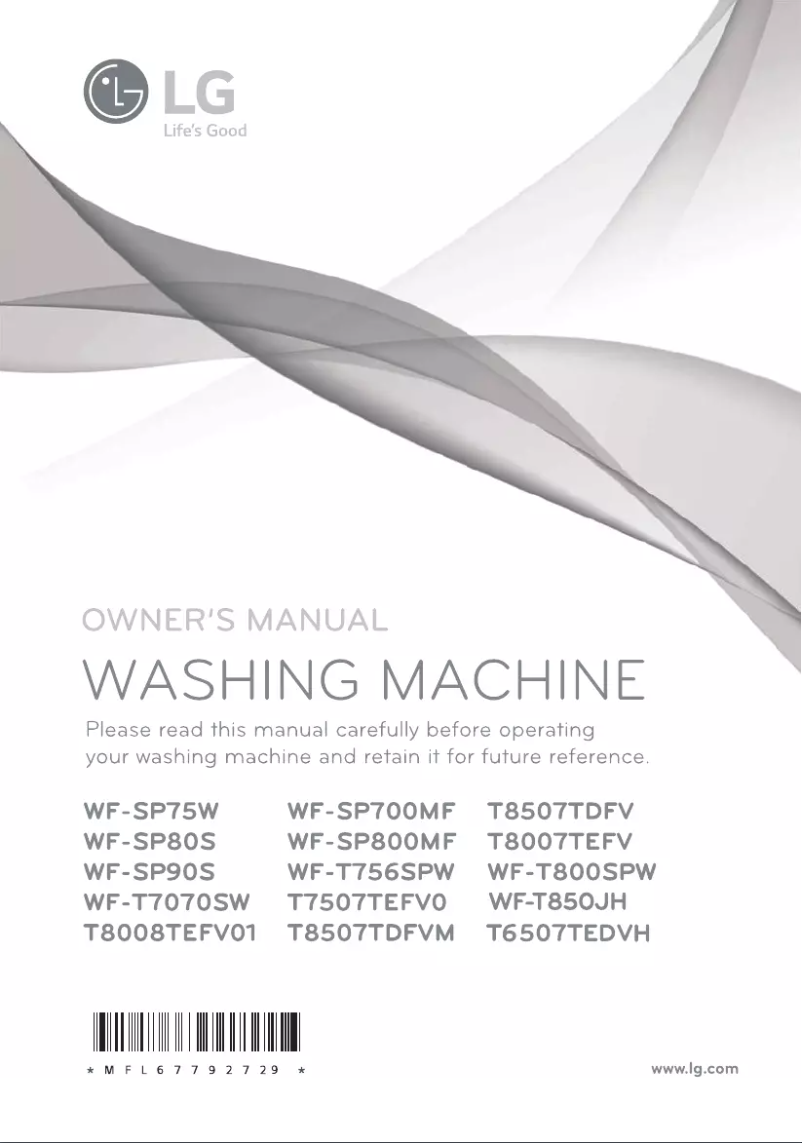 Página 1 del manual Manual de usuario LG WF-T800SPW