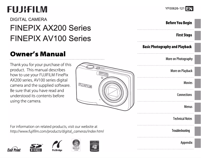 Page n°1 - Manuel utilisateur Fujifilm FinePix AX245