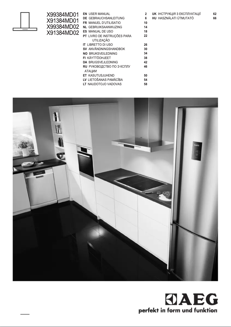 Page n°1 - Manuel utilisateur AEG X99384MD02