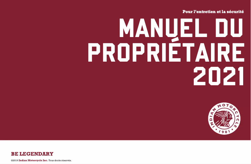 Page 1 de la notice Manuel utilisateur Indian Vintage (2021)