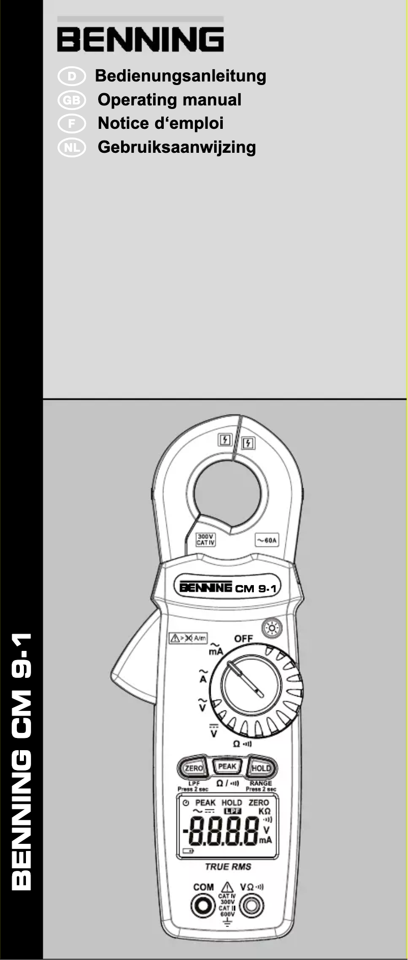 Page 1 de la notice Manuel utilisateur BENNING CM 9-1