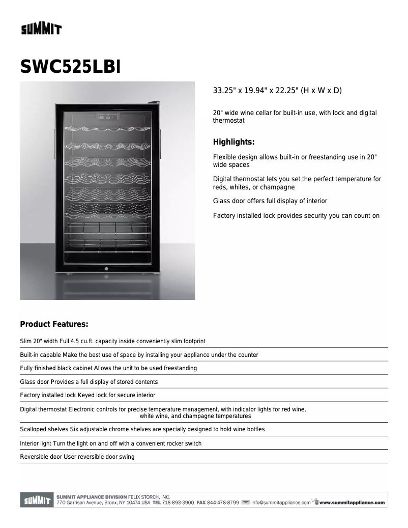 Image de la première page du manuel de l'appareil SWC525LBI7