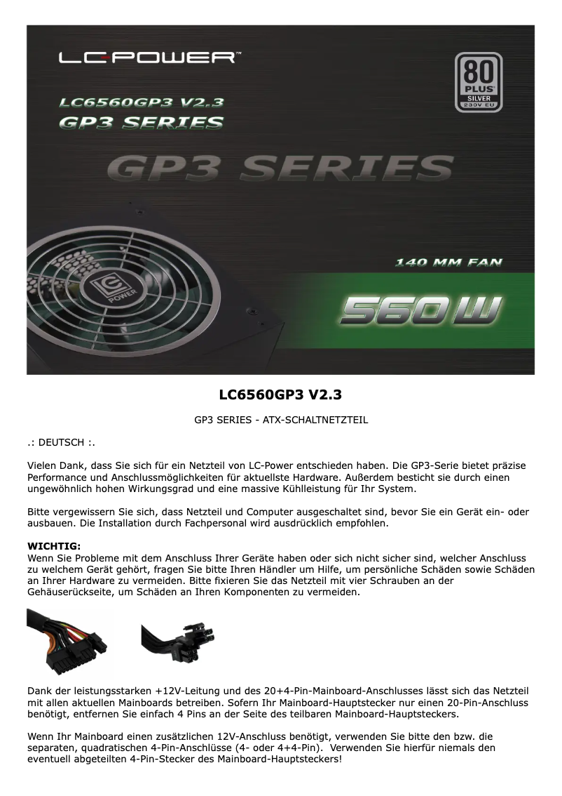 Imagen de la primera página del manual del dispositivo LC6560GP3 V2.3