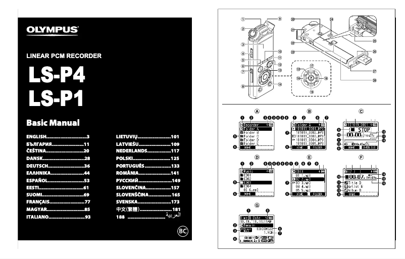 Page n°1 - Manuel utilisateur Olympus LS-P4