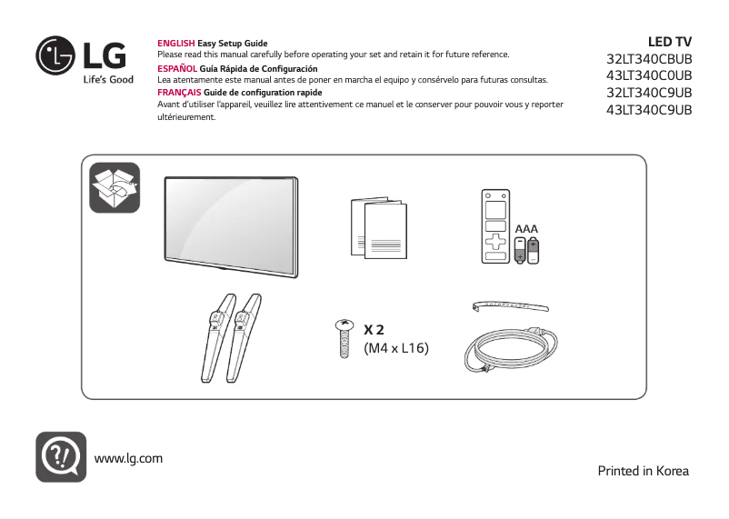 Página 1 del manual Manual de usuario LG 32LT340C9UB