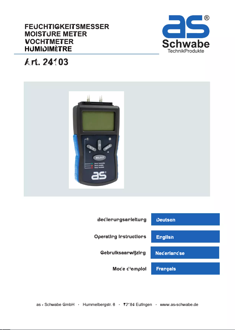 Image de la première page du manuel de l'appareil 24103