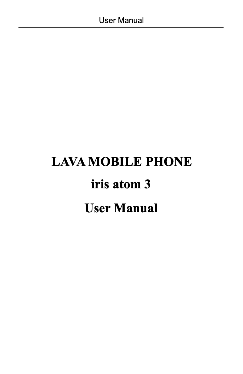 Image de la première page du manuel de l'appareil Iris Atom 3