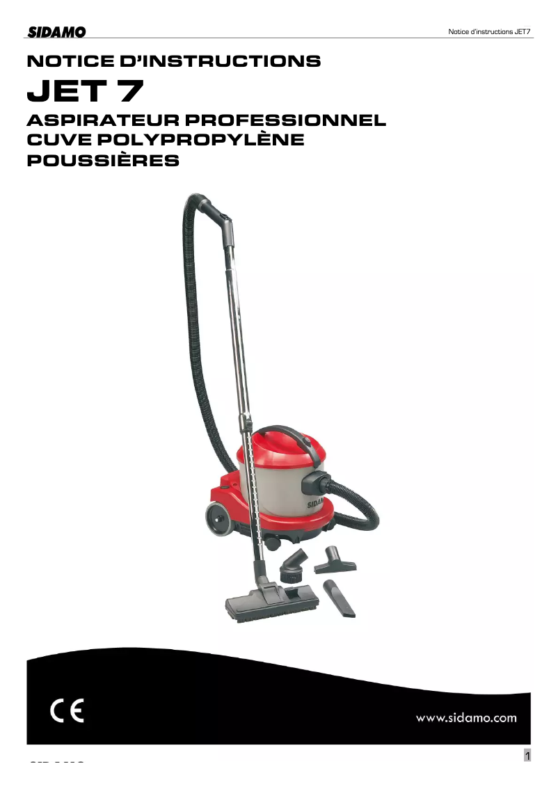 Page n°1 - Manuel utilisateur Sidamo Jet 7
