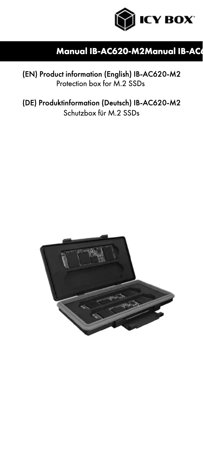 Page n°1 - Manuel utilisateur Icy Box IB-AC620-M2