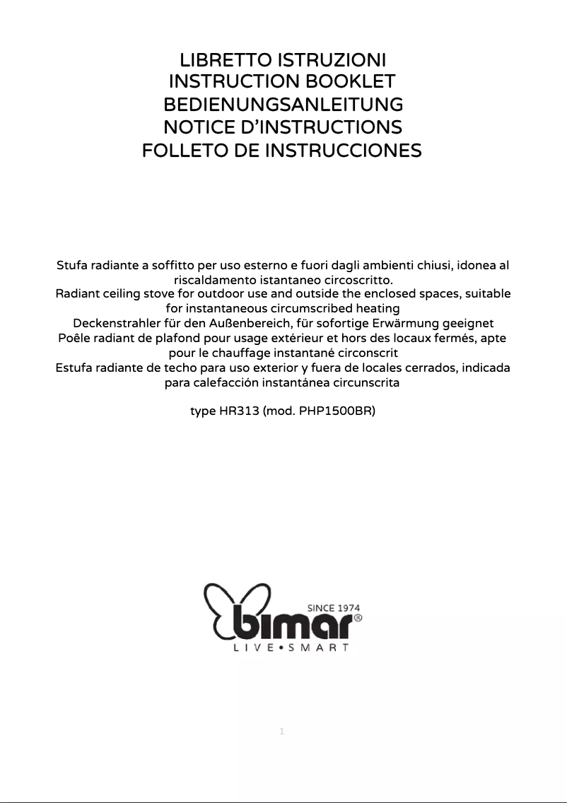 Page 1 de la notice Manuel utilisateur Bimar HR313