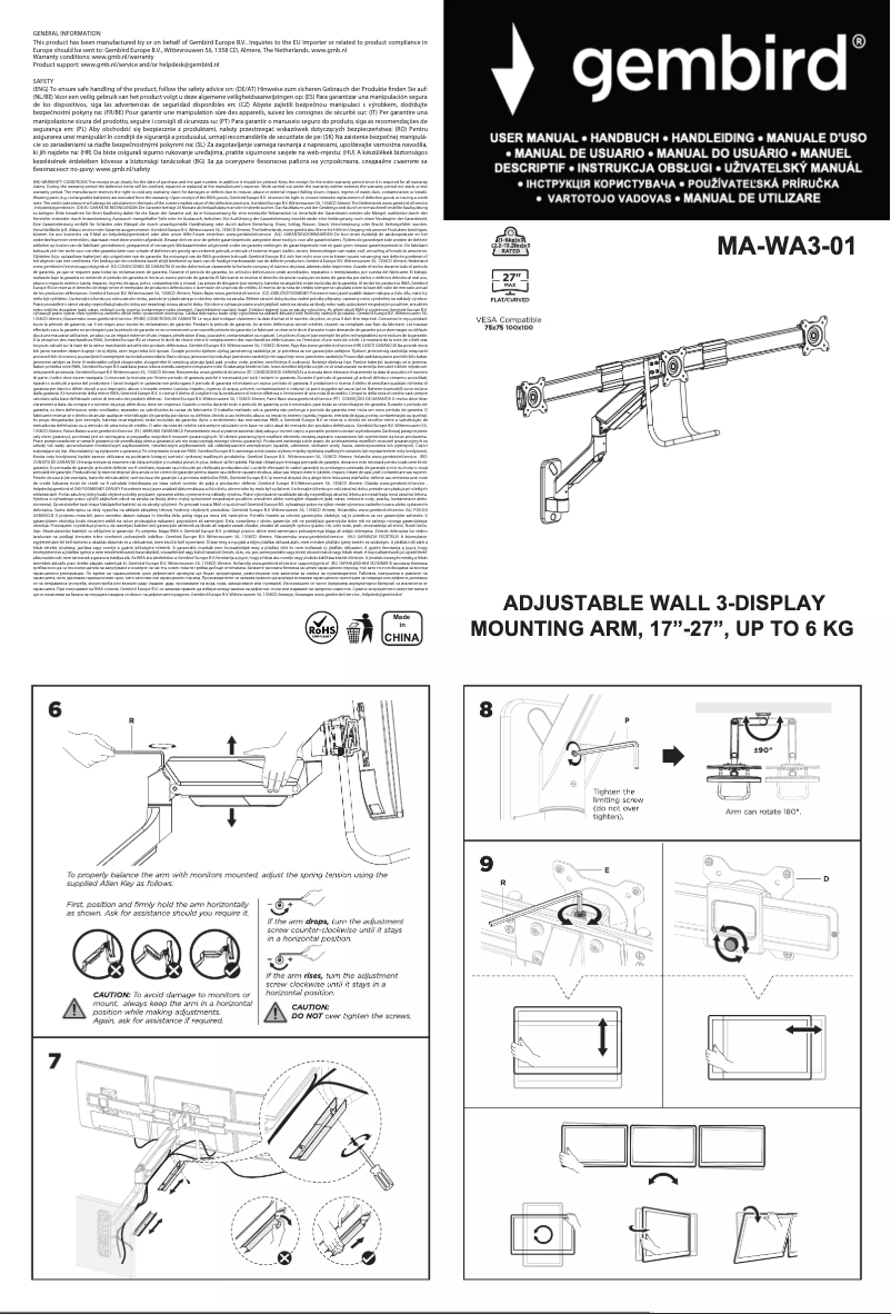 Page n°1 - Manuel utilisateur Gembird MA-WA3-01