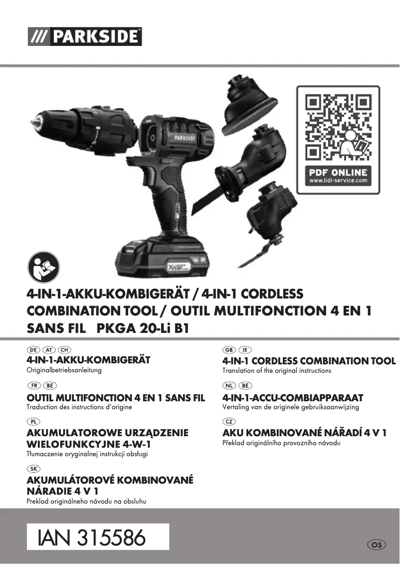 Image de la première page du manuel de l'appareil PKGA 20-Li B1