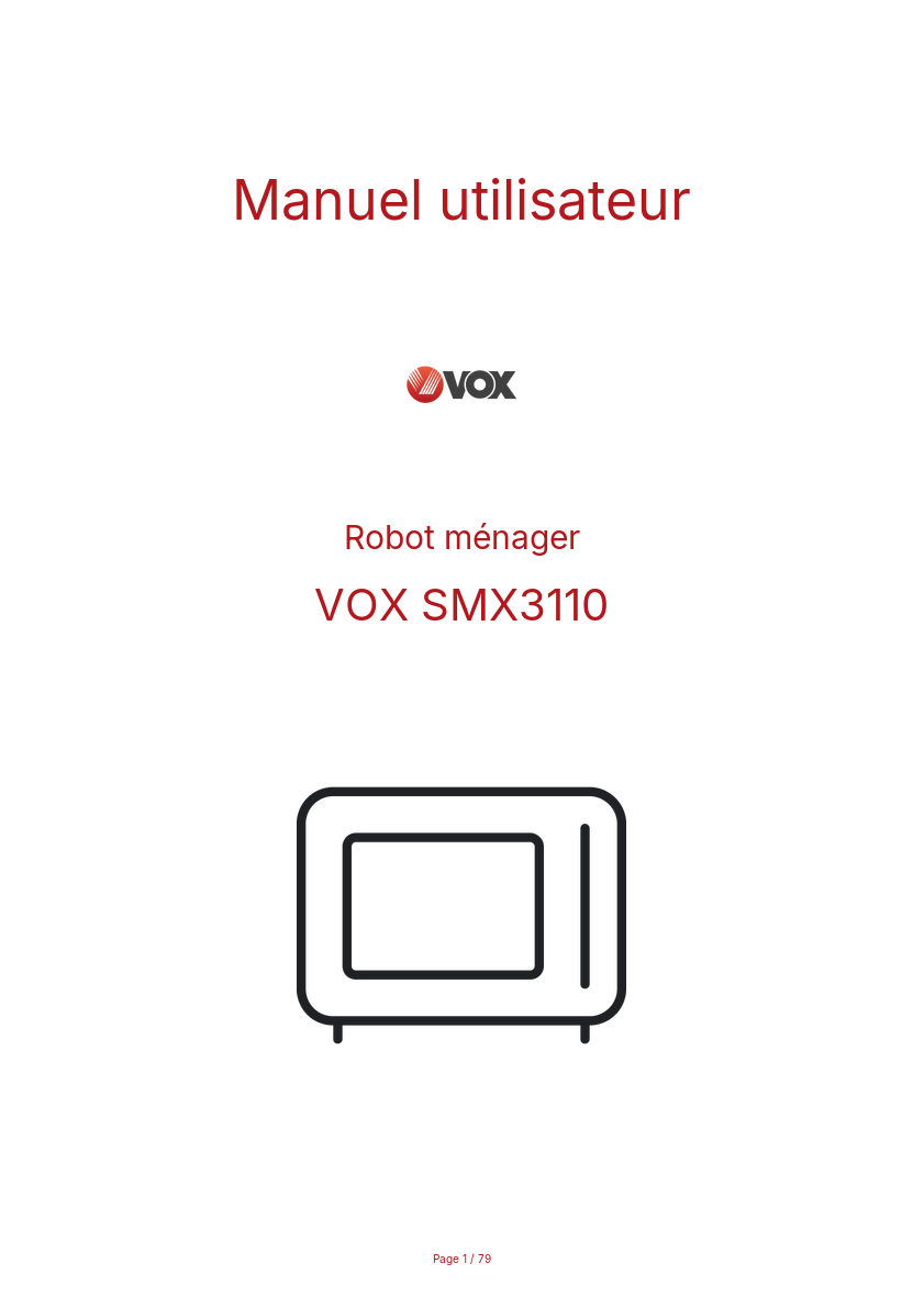 Image de la première page du manuel de l'appareil SMX3110