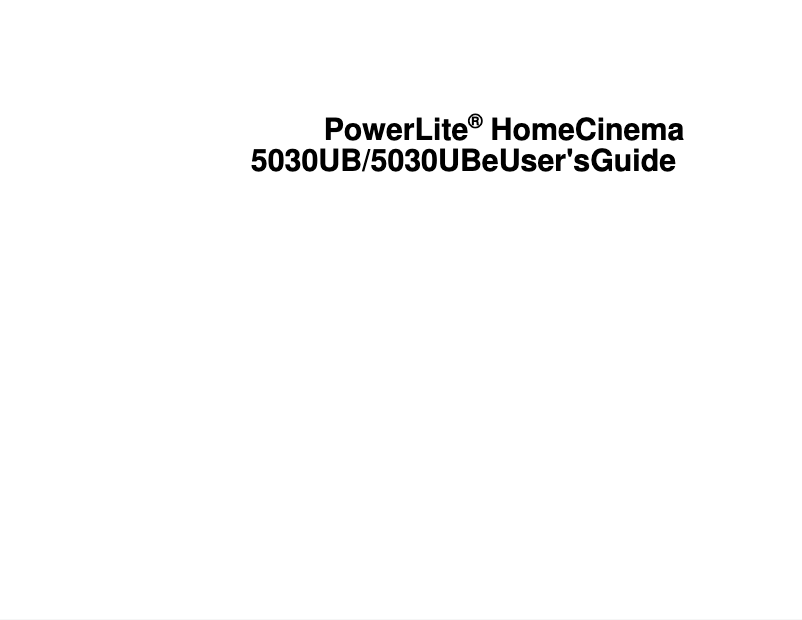 Imagen de la primera página del manual del dispositivo Powerlite Home Cinema 5030ub